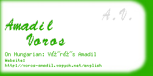 amadil voros business card